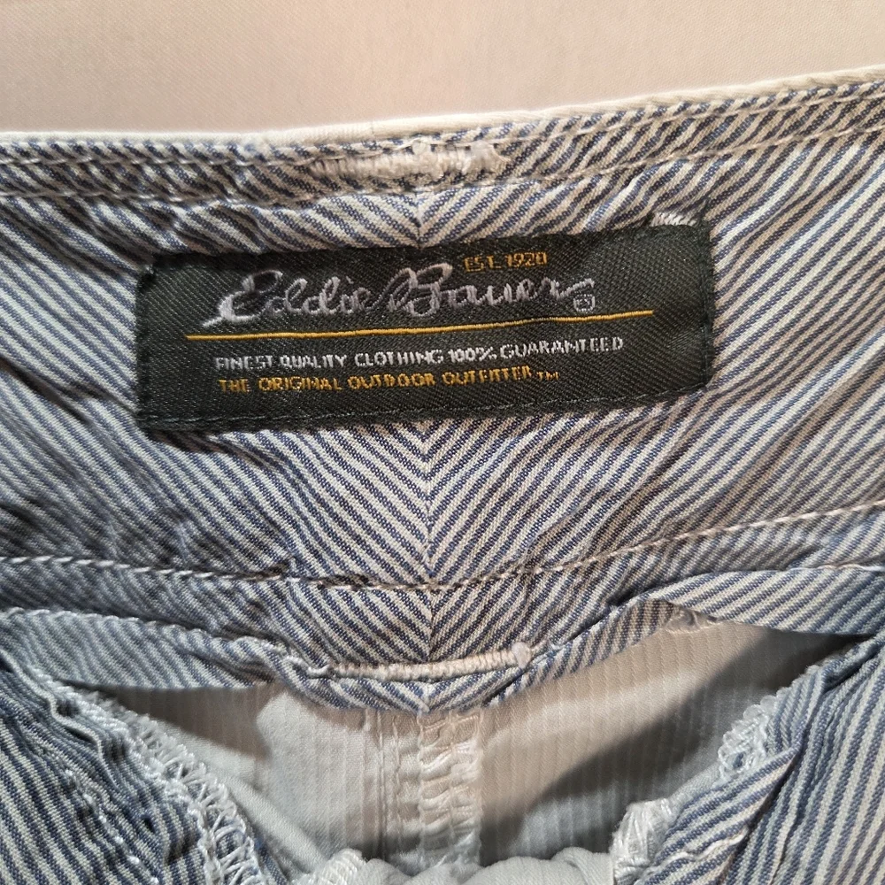 Eddie Bauer Khaki Denim Mini Skirt Size 4 - Picture 3 of 9